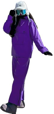 Cexiakong Trajes de esquí para mujer, 2 piezas, juego de snowboard de invierno, resistente al viento, cálido, chaqueta de esquí y pantalones, para esquiar, escalar, trajes de nieve, ropa de esquí