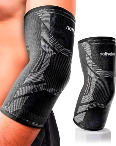 NativoDex Tutore Epicondilite Gomito, Gomitiera per Tendinite | Compressione Elastica · Per Epitrocleite e Tendinite al Gomito · Traspirante e Antiscivolo