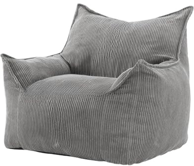JHSDHYD Copertura Per Poltrona A Sacco Fodera for pouf in velluto a coste 【Nessuna imbottitura all'interno! Devi acquistare tu stesso l'imbottitura!】(1-seat-grey)