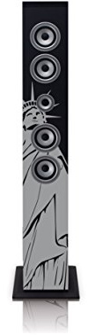 ICES IBT-6 Altavoz de Torre Bluetooth, Portatil, Potente, 40W, USB, SD, Radio FM, Mando a Distancia