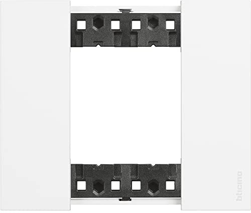 Bticino KA4802KW Placca per Punto Luce, Serie Living Now, Design Innovativo con Spazio Aumentato per le Funzioni, 2 Moduli, Finitura Color Bianco