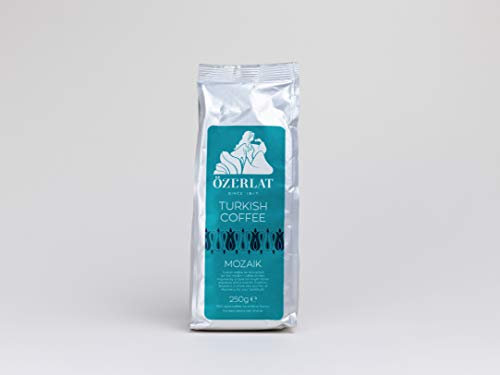 Ozerlat Real Turkish Coffee - MOZAIK 250gr | Medium Roast | Brazil and Colombia Arabica Beans, Ground | Premium Artisan Blend