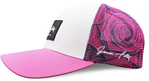 Grace Folly Trucker Hat for Men or Women- Many Cool Designs (Pink Rose)