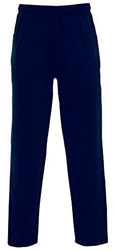 Parsa Fashions Pantalones de correr con dobladillo abierto para hombre, pantalones de chándal lisos de forro polar, pantalones deportivos para gimnasio, tallas grandes S a XXXXXXXL, S - 7XL, azul
