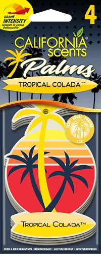 California Car Scents Scents E302692000 Palms Lufterfrischer Tropical Colada, 4 Stück