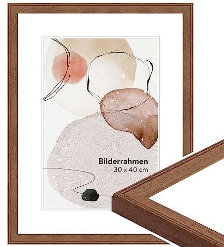 WANDStyle Bilderrahmen 20x28 Eiche, moderner Bilderrahmen Holz 20x28 cm | Hochwertiger Holzbilderrahmen, Posterrahmen zum Aufhängen, Rahmen 28x20 cm, Fotorahmen H320 - Made in Germany