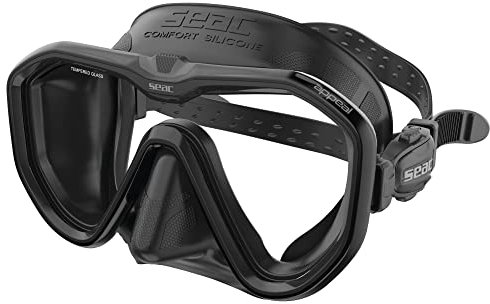 SEAC Unisex-Adult Appeal Italien hergestellte Einglas-Tauchmaske mit Einer 3D-Schnalle direkt am Maskenkörper, schwarz, Narrow