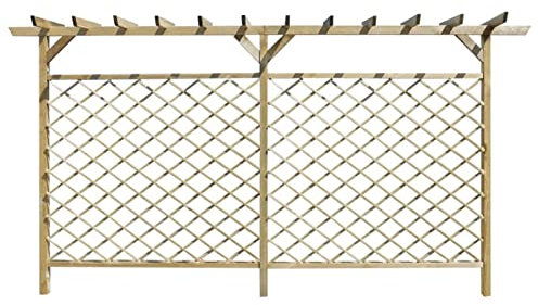 Camerina Clôture à Lattes de Jardin avec pergola Bois,Barriere Jardin Exterieur,Barriere Jardin,Portillon Grillage