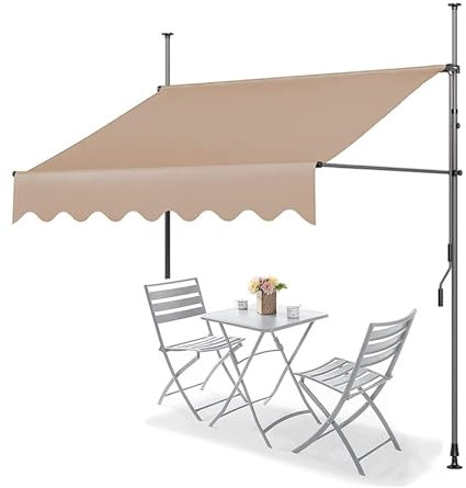 Manuell einziehbare Markise, einziehbare Markise Marquise-Sonnenterrasse. Höhenverstellbar, ohne Bohren. Neigungs- und höhenverstellbar. Schnelle Installation. Anti-UV ( Color : B , Size : W350cm(137.