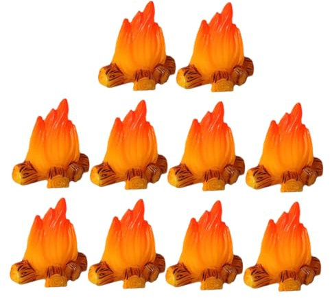 Gogogmee 12stücke Teiliges Miniatur Lagerfeuer Modell Aus Resin Künstliches Feuer Für Mikrolandschaften Garten Deko Und Projekte Für Party Dekoration Und