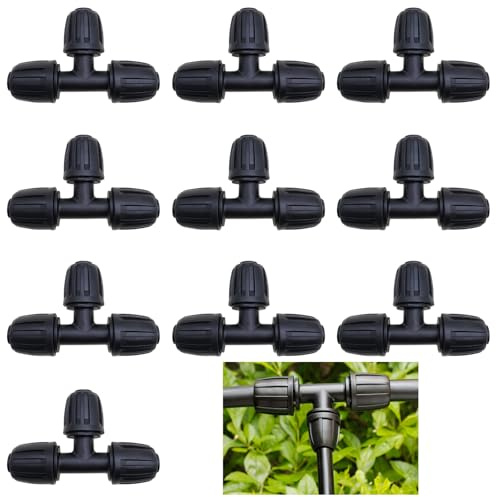 Drip Irrigation Connectors, CTRICALVER 1/2 inch Drip Irrigation Tubing 10Pcs, Drip Fittings Y-Type, Plastic Irrigation Pipe Connectors, 16mm Drip Sprinkler Systems Accessories, for Garden, Lawn, Patio