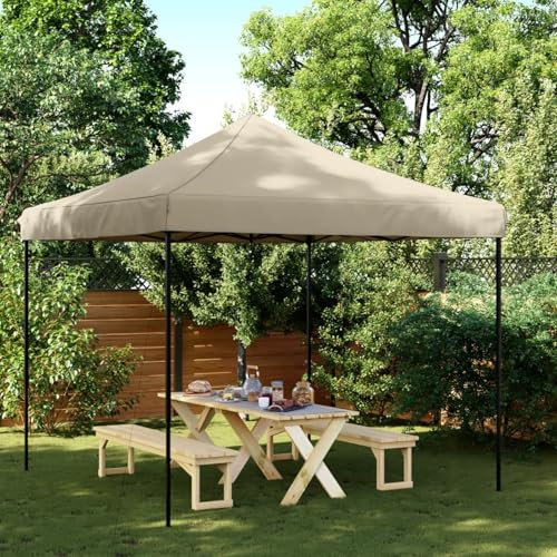 JUDYY Partyzelt Faltbar Pop-Up Taupe 292x292x315 cm, Festzelt, Pavillion, Bierzelt, Garten Party Zelt, Gartenzelt, Grillpavillon - 4004916