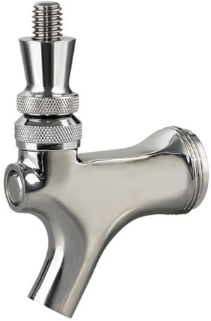 Amosfun Brass Chrome Beer Tap Beer Dispenser Non Adjustable Metal Curved Spout for Home Bar Wine Barrel Tap Wine Accessories