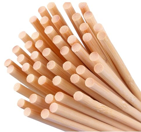 100 Wooden Sticks - 15cm x 5mm Dowels for Crafting, DIY Projects and Woodworking
