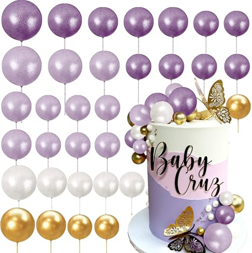Roaring Good Time lila ball topper gâteau rose or ballons pour décoration de gâteau accessoires balles décorations de gâteau pour anniversaire mariage douche nuptiale babydouche