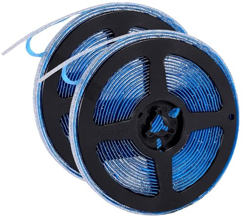 2 Rotoli Argento Adesivo Decorativo Impermeabile, Nastro Sigillante Flessibile, Nastro Adesivo Sigillante per Piastrelle, per Soffitto, Stufa, Lavandino, Bordo Piastrelle - 6M Ciascuno