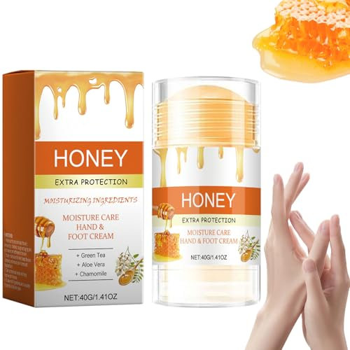 Crème pour les mains et les pieds au miel, crème réparatrice pour les crevasses au talon, hydratant pour les pieds secs et crevassés, élimine les callosités, hydrate et adoucit en profondeur (1)