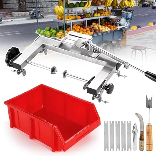 Annuod Pelador de piña semiautomático, descascarillador de piña de Acero Inoxidable para el hogar, restaurantes, Bares y supermercados, con Accesorios