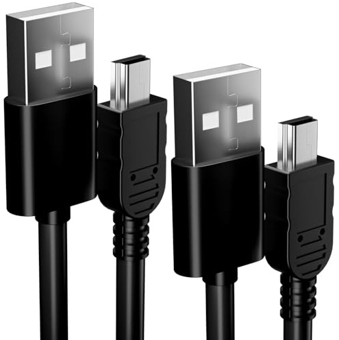 Electrones 2 pack Mini USB Cable USB 2.0 Type A to Mini B Fast Charging Data Charging Cord Compatible with Blue Yeti Microphone, Cell Phones, MP3 Players, Dash Cams, Digital Cameras,Charger Cab