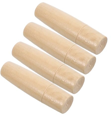 jojofuny 4pcs Wooden Handles for Garden Tools Grill Accessories Outdoor Hardware BBQ Tools Replacement Handles