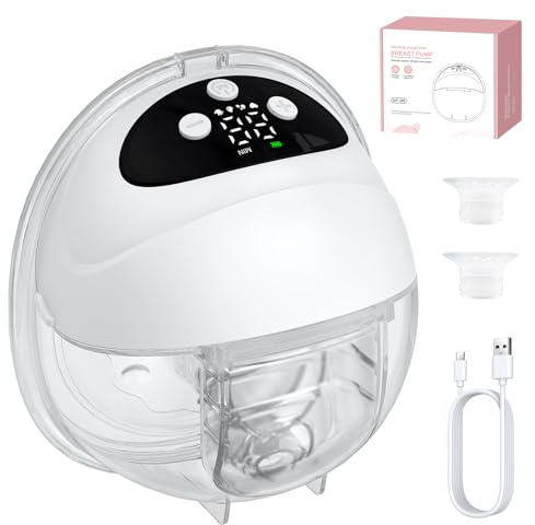 YGiTK Sacaleches Eléctrico Manos Libres Extractor de Leche Portátil Silenciosa con 4 Modos y 12 Niveles Con Brida de 21/24/27 mm para la Oficina, los Desplazamientos y los Viajes (Blanca)