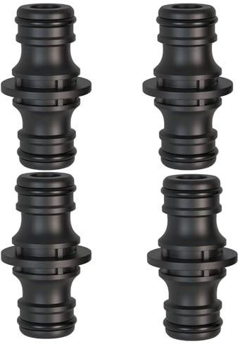 Artspherees 4 connettori per tubo flessibile da 1/2 pollici, doppio connettore per tubo dell'acqua, giunto per prolunga e riparazione, collegamento doppio per tubo da giardino e casa