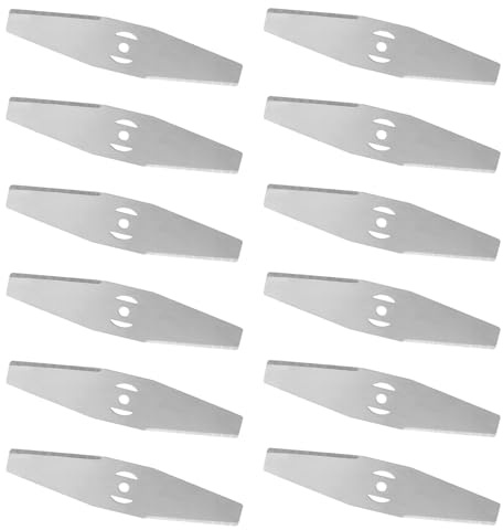 JIAC 12pcs Cuchillas de Metal para Recortadora de Césped Cuchillas de Repuesto para Desbrozadora Electrica Cortacésped Desbrozadora Trituradora Cuchilla Accesorios para Jardines Granjas 150mm