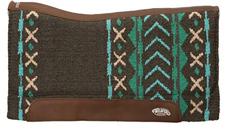 Weaver Leather unisex adult Orthapedic Synergy Contoured EVA Sport Foam Saddle Pad Orthopedic Felt Liner Charcoal Turquoise, Charcoal/Turquoise, 33 x 38 US