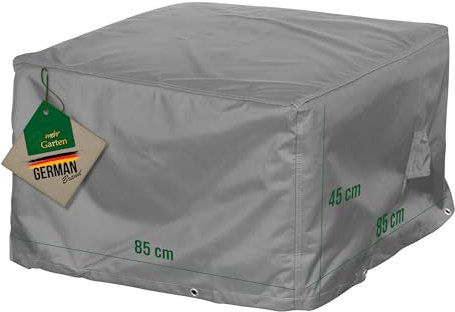 Mehr Garten Abdeckung Loungehocker, 85x85x45 cm, grau, Oxford 600D Gewebe, Schutzhülle für Gartenmöbel, wasserdicht, UV-beständig und wetterfest