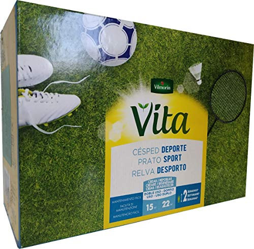 VITA Semillas de Césped Deporte Resistente, Soporta Pisado, Estuche 400 gr