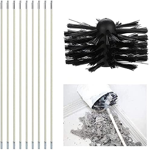 Chimney Brush 6/9 Rod 41cm Wood Stove Cleaning Brush Chimney Brush Kit Soot Cleaning Stick Pipe Dredging Duct Cleaning Tool Kit Household Industrial
