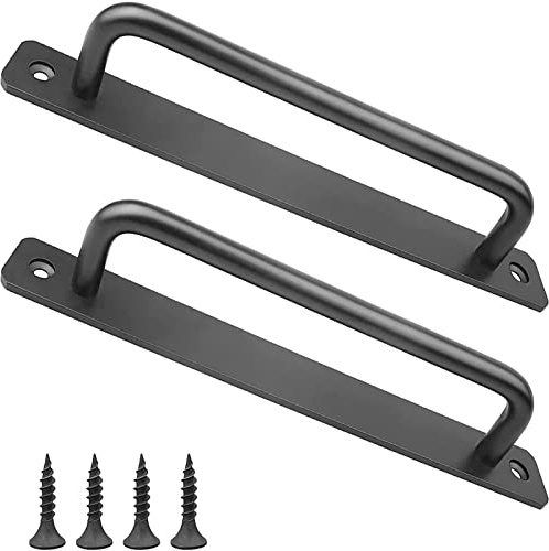 2 Pack Sliding Barn Door 6.3IN Handles Pull Handle Sliding Gate Wardrobe Cupboard Cabinet Closet Shed Garage Kitchen Garden Barn Door Double Sided Handle Set with Screws-Black