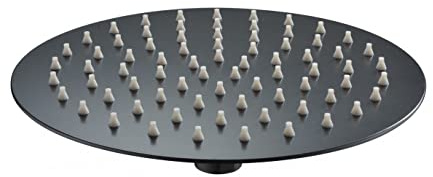 IMEX - Rociador de ducha redondo - alcachofa ducha extraplano de acero inoxidable Ø 30 cm, Negro Mate - RDN003/NG