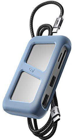 uni® Hub USB C, Station d'accueil USB C 8-en-1 avec Câble Détachable de 90 cm, Multiport de 4K @60Hz HDMI, 1Gbps LAN, 100W PD, 5 Gpbs USB 3.0, Adapté à iPad Pro, MacBook Pro/Air, XPS, Galaxy etc.