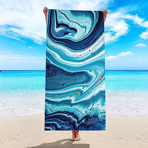 AMDXD Toalla de playa de 80 x 160 cm, sin arena, microfibra, estampado de mármol, toalla de hamam, toalla de playa extralarga, toalla deportiva, perfecta para fitness, viajes, deportes, senderismo,