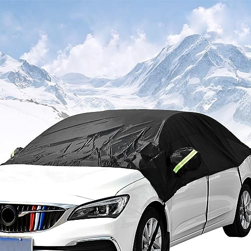 Queta Halbgarage Autoabdeckung, Autogarage Abdeckplane Phosphoreszierend Auto Halbgarage Frontscheibe Schutzhülle Schneeschutz UV-Schutz (schwarz und grün), 62427281