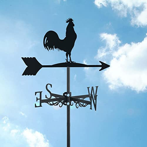BrolEo Poules en métal Girouette, Animal Coq Girouette avec Montage sur Le Toit Girouette Coq Décorations pour Extérieur Ferme Cour Jardin Gazebo