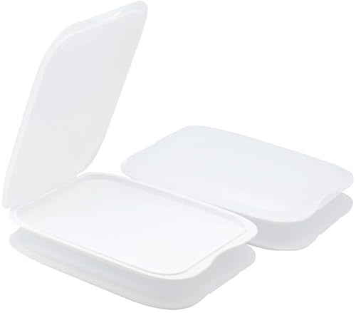 Engelland - 4 x Stapelbare Aufschnitt-Boxen mit Deckel, Farbe: Weiß, Wurst-Behälter, Frischhalte-Dose, BPA-frei, wiederverwendbar, 25 x 17 x 3,3 cm