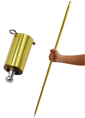 Ulawellor 110cm Magischer Zauberstab Metall,Tragbar Magic Stick, Taschenstab Pocket Staff,Professioneller Zauberstab für Bühnenleistung Zauberspiel（Golden）