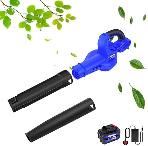 Cordless Leaf Blower with 4.0Ah Battery, Electric Air Blower Compatible with Battery, 10500RPM Handle Electric Blower and Vacuum for Cleaning Dust Garden Trash Car Computer