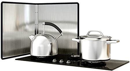 Paraschizzi Cucina Protezione Antispruzzo Per Fornello Pieghevole, Pannello Paraspruzzi Pieghevole In Acciaio Inossidabile Per Fornello A Parete Superiore Gamma Di Gas Padella Da Campegg(Size:40*40cm)