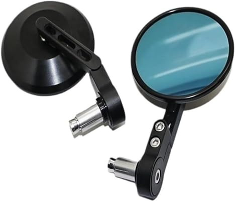 NIKISO Espejo Manillar Motocicleta Espejos Retrovisores Laterales Redondos Extremo Barra Mango Vista Panorámica Accesorios Universales para Motocicleta Retrovisores Moto