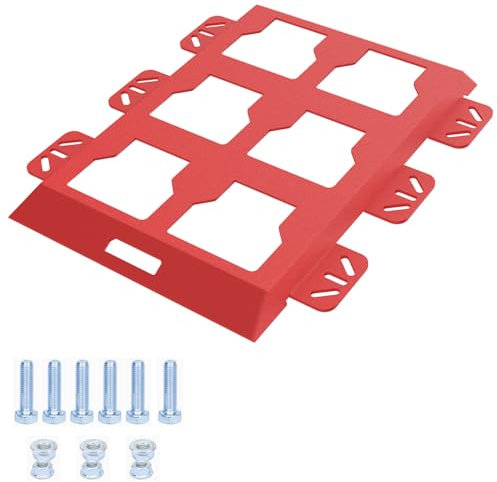 Mounting Plate Compatible with Milwaukee Packout, 50 Lbs, Metal with Powder Coat, for Tool Storage and Organization System(Half Plate-Red-1)