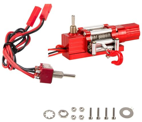 Qsvbeeqj Cabrestante automático de metal para 1:8 Crawler Auto Piezas de repuesto Accesorios Metal cabrestante con cable piezas de repuesto para automóviles