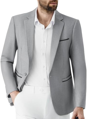 Autsel Blazer Homme Un Bouton Veste de Costume Slim Fit Veston Élégant | Casual, Mariage, Business, Soirée, Formal, Tuxedo, Dinner Suit, Dress Set, Clothing, Outerwear