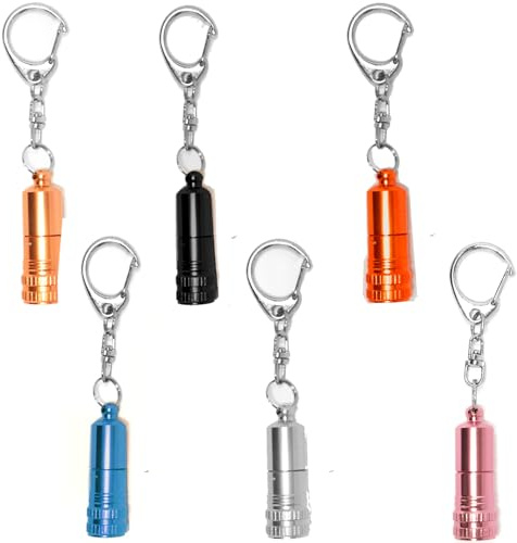 Feu Mini lampe de poche porte-clés, 6 PCS mini lampes en aluminium, mini torche LED lumineuse, lampe de poche de poche EDC, mini lampes pour usage quotidien, récompenses scolaires, cadeaux,Camping