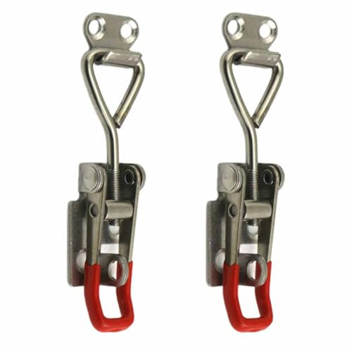 2PCS Adjustable Toggle Clamp, 102mm Toggle Latch Lockable, Stainless Steel Toggle Clamp for Box Drawer Cabinet