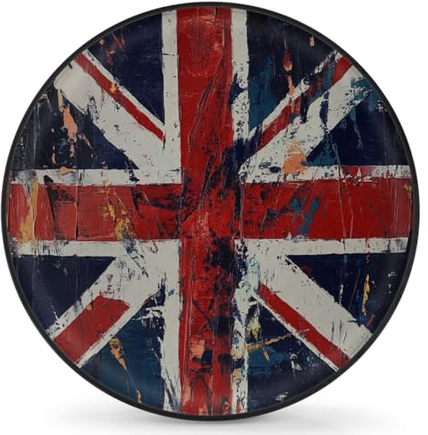 Spare Tire Cover Wheel Protectors, Retro Union Jack Flags Waterproof Dustproof Wheel Cover Universal Fit for Jeep Trailer RV SUV Camper Vehicle 17 Inch