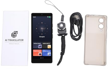 Dispositivo di traduzione AI S20PRO, traduttore intelligente da 5 pollici con sottotitoli per chiamate vocali e video in tempo reale Traduttore linguistico portatile per studenti,