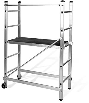 VITO - Echafaudage Roulant Hauteur 3m - Échelle Échafaudage de Travail Aluminium Charge 120Kg - Travaux Bricolage Chantier Jardin